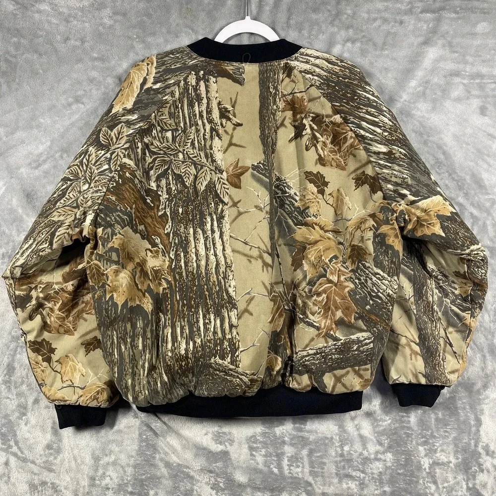 Cabela's Outdoor Gear Reversible Camo Insulated Jacket Men's Large Bomber Coat‎